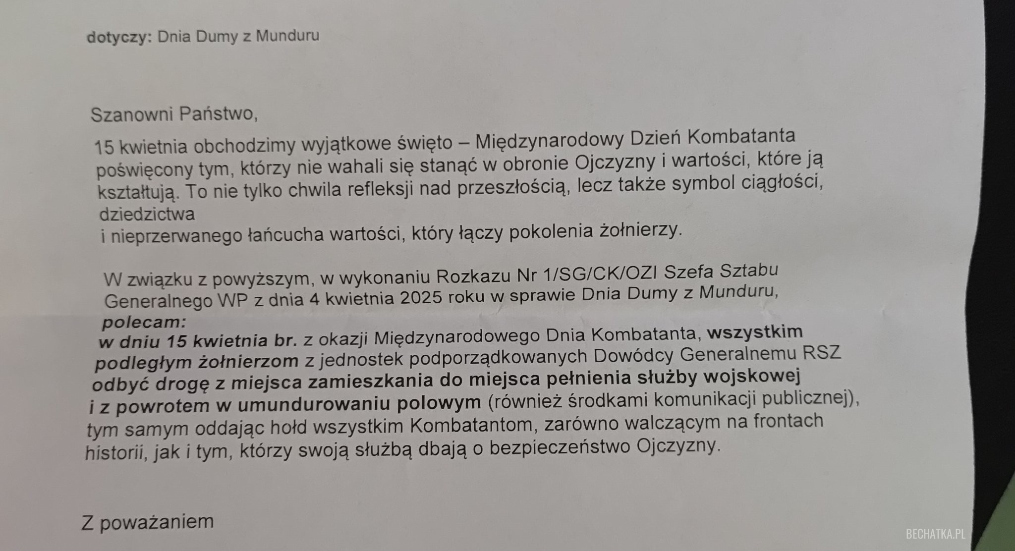 Dzień dumy z munduru